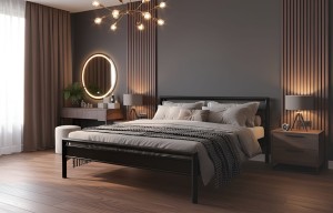 Łóżko metalowe Inga ze stelażem