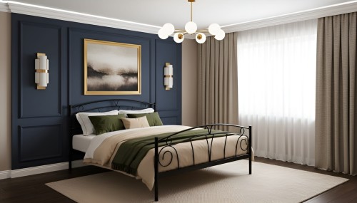 Łóżko metalowe Wanda ze stelażem