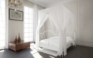 Łóżko z baldachimem Amore metalowe