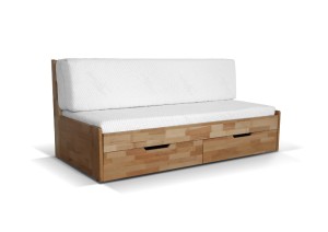 Łóżko rozsuwane z szufladami Duo A bukowe