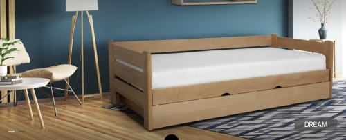 Łóżko bukowe z pojemnikiem Dream