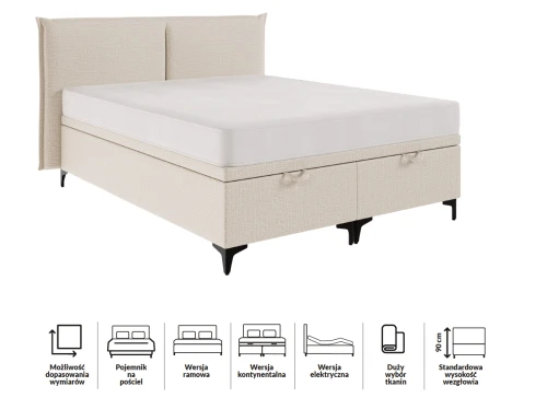 Łóżko kontynentalne Tivoli z pojemnikiem lub bez New Design