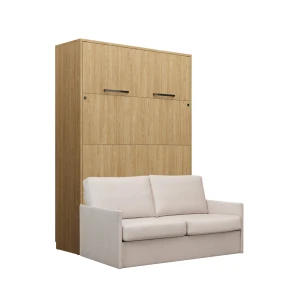 Półkotapczan z sofą GENIUS 140x200 lub 160x200 cm kolory matowe, rozwiązanie do małych pomieszczeń (sofa z pojemnikiem)