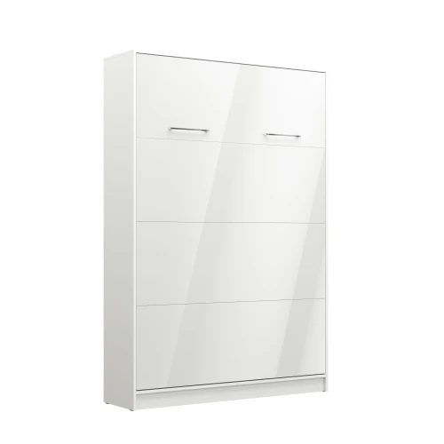 Półkotapczan pionowy New Elegance BASIC 90x200 | 120x200 | 140x200 w białym połysku na frontach z szafami do wyboru