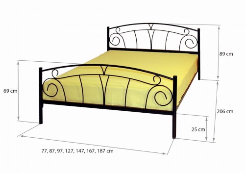 Łóżko metalowe Wanda ze stelażem