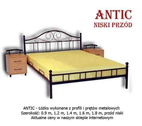 Łóżko metalowe Antic ze stelażem