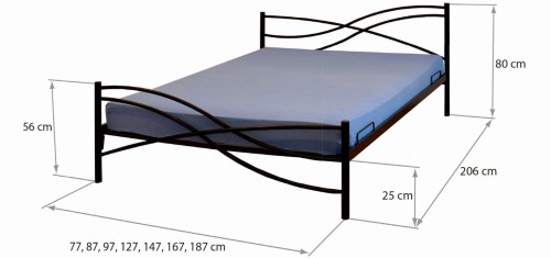 Łóżko metalowe Viola ze stelażem
