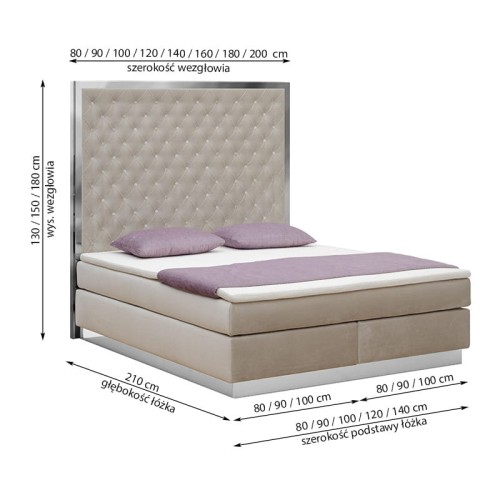 Wezgłowie 700 do łóżka kontynentalnego New Elagance
