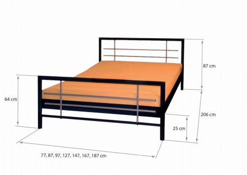Łóżko metalowe Mira ze stelażem
