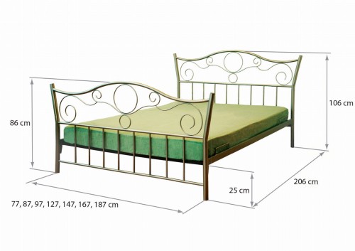Łóżko metalowe Mirada ze stelażem