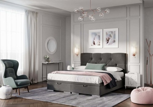 Łóżko Lazio Maxi kontynentalne z pojemnikiem lub bez