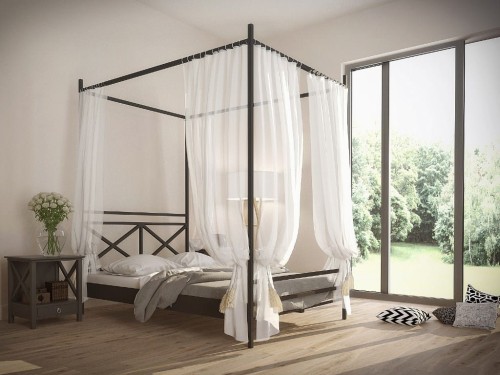 Łóżko metalowe z baldachimem Milena
