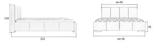 Łóżko tapicerowane 81272