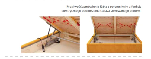 Łóżko tapicerowane Monaco z pojemnikiem lub bez