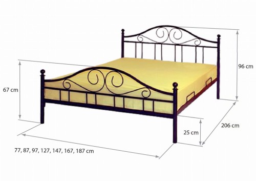 Łóżko metalowe Antic ze stelażem