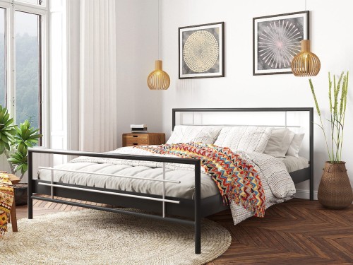 Łóżko metalowe Mira ze stelażem