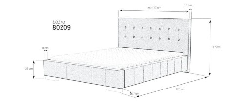 Łóżko tapicerowane 80209