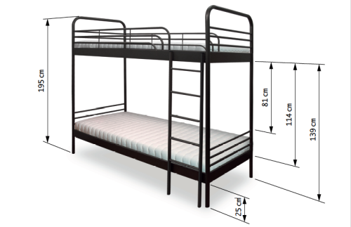 Łóżko piętrowe Bartek metalowe