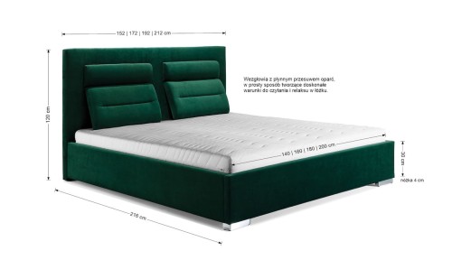 Łóżko tapicerowane Porto