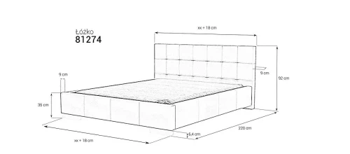 Łóżko tapicerowane 81274