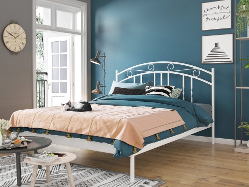 Łóżko metalowe Aneta ze stelażem