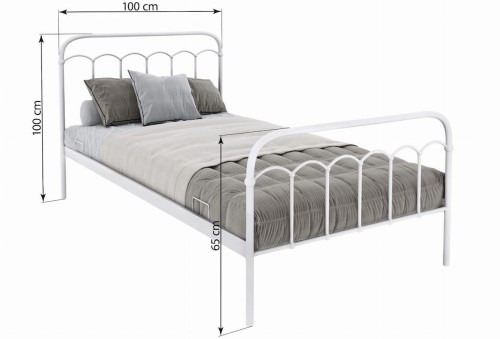 Łóżko młodzieżowe Merina metalowe ze stelażem