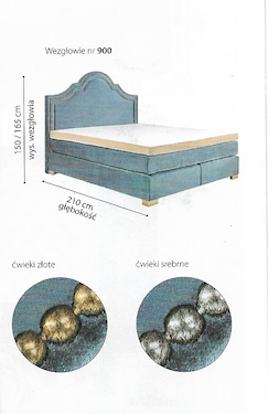 Wezgłowie 900 do łóżka kontynentalnego New Elegance