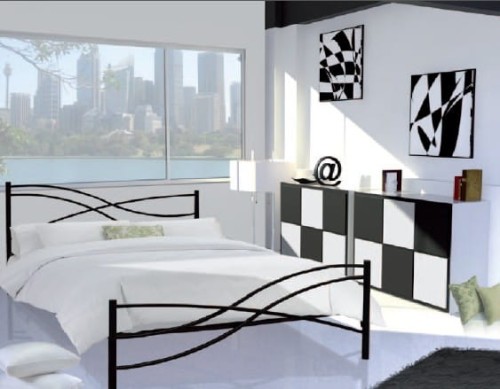 Łóżko metalowe Viola ze stelażem