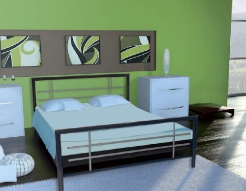 Łóżko metalowe Mira ze stelażem